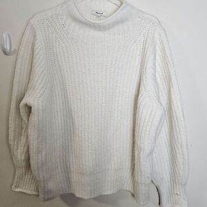 Madewell Loretto Mock Neck Pullover Sweater NH425 Women's White Size 2X